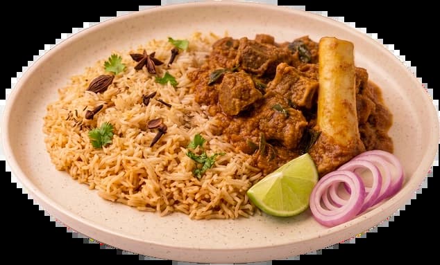 Bagara rice and curry bowl